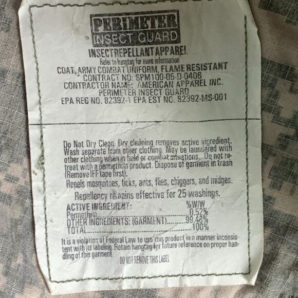 US Military Coat Mens Medium Long FR Flame Resistant Digital Camo Combat BDU - Picture 12 of 14